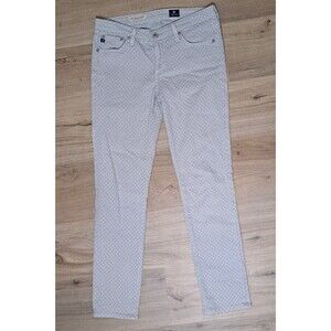 AG Adriano Goldschmied Gray The Stevie Polka Dot Slim Straight Leg Jeans Size 27